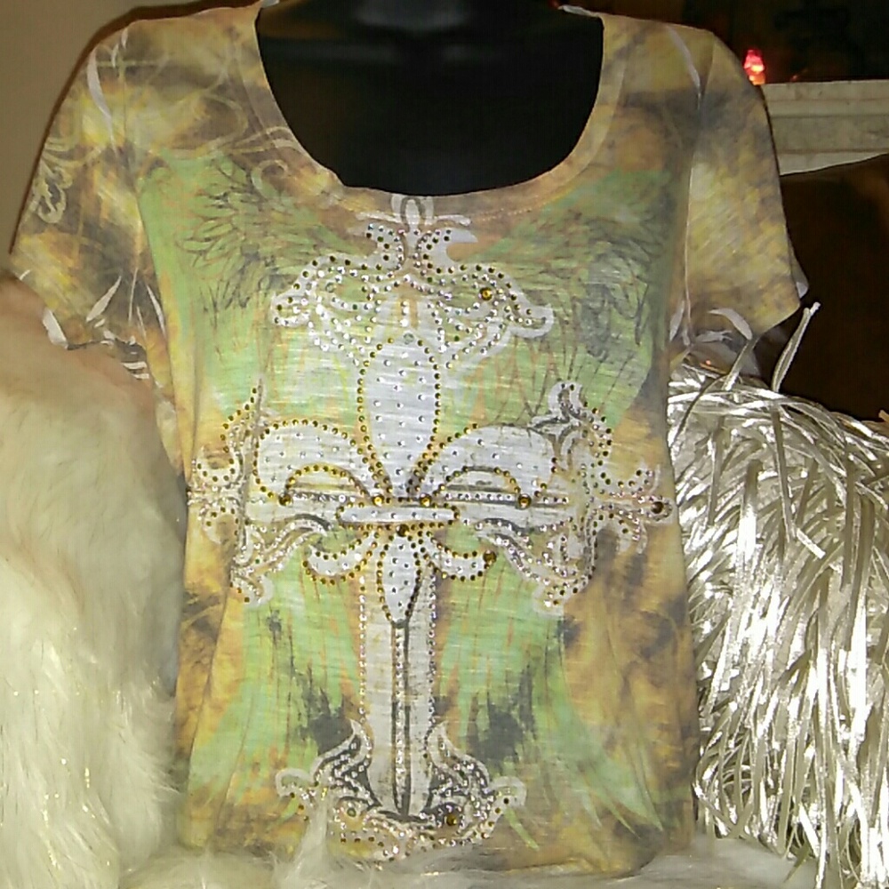 Rhinestone studded t-shirt